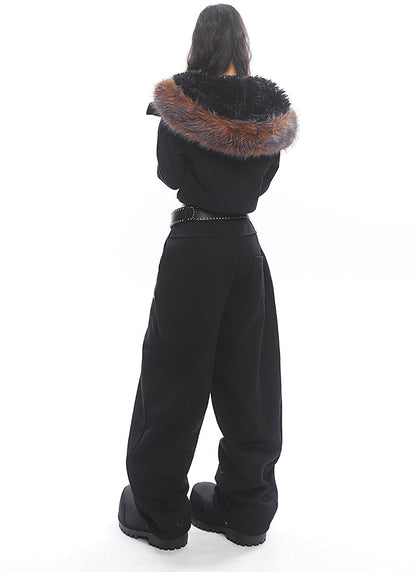 Fur Collar Sweatshirt Hoodie