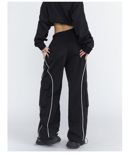 White Lined Track Suit Pants