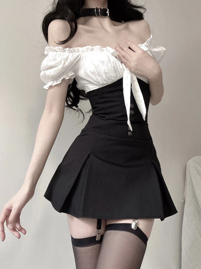 Olivia Top & Suspender Skirt Set