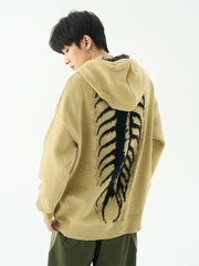 Oversize Embroidery Knit Hoodie