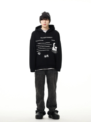 Oversize Print Zipper Hoodie