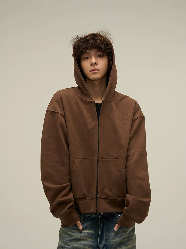 Oversize Short Zipper Hoodie