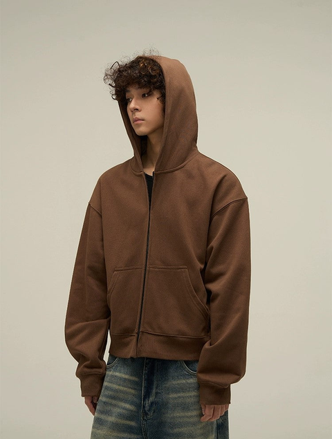 Oversize Short Zipper Hoodie