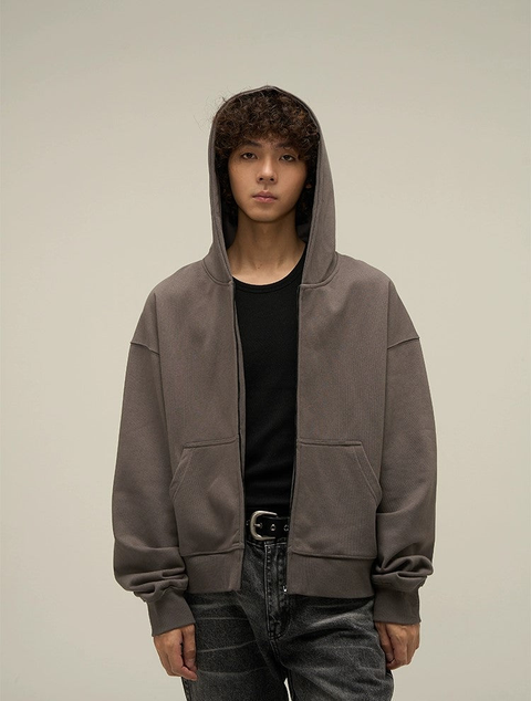 Oversize Short Zipper Hoodie