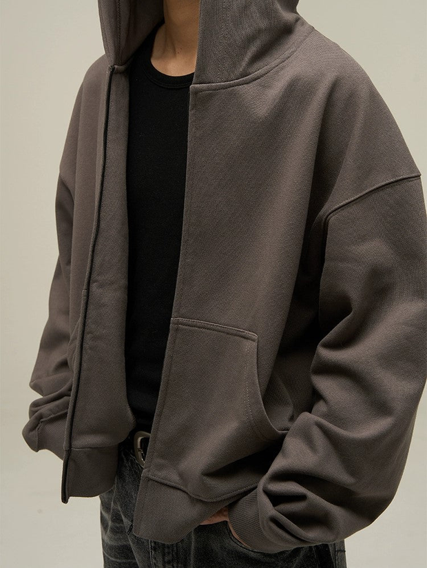 Oversize Short Zipper Hoodie