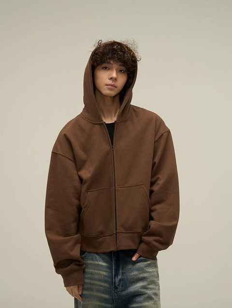 Oversize Short Zipper Hoodie