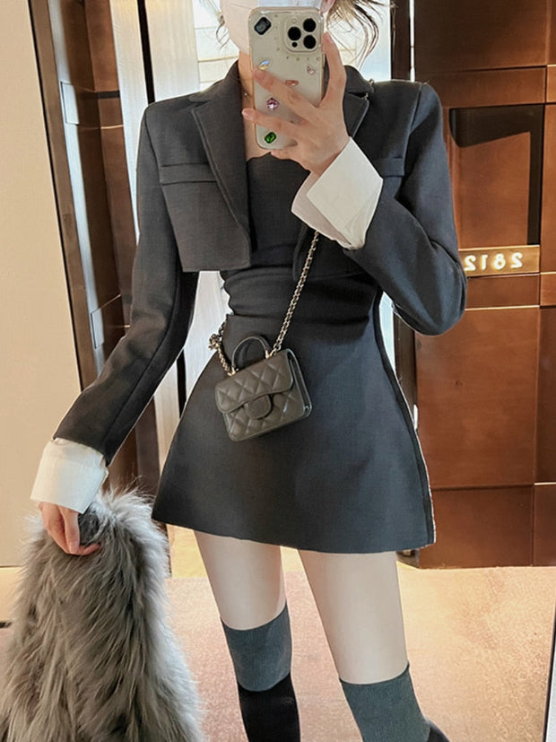 Blazer Top & Long Dress Set