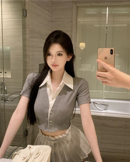 White Collar Top