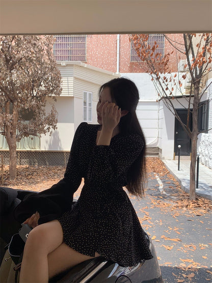 V-Neck Polka Dot Dress