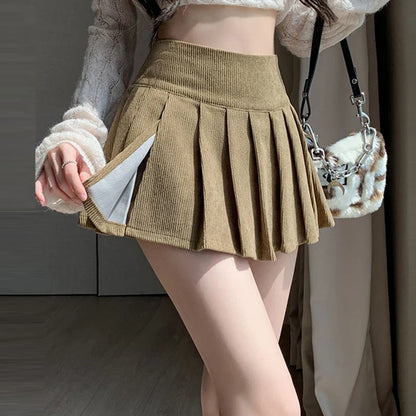 Corduroy Pleated Skirt