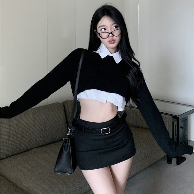 Long Sleeve Sweater & Skirt Set