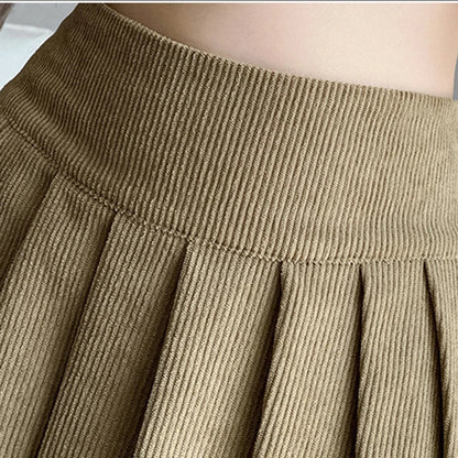 Corduroy Pleated Skirt