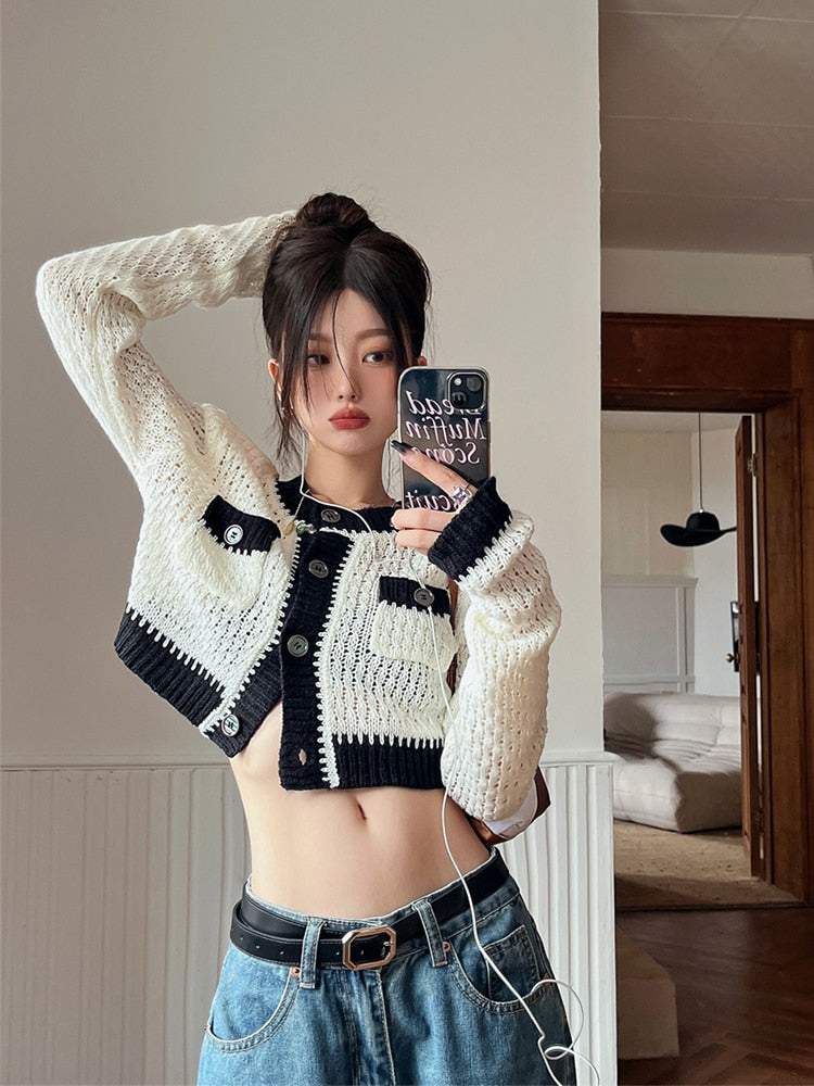 Knit Cropped Cardigan