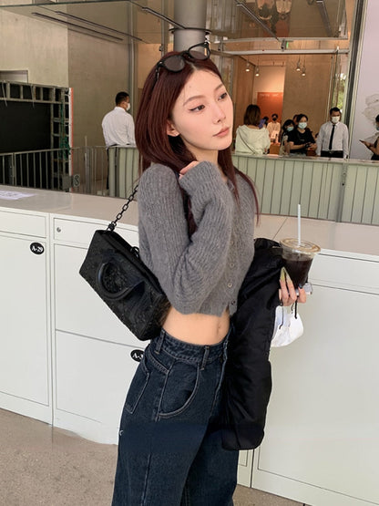 Fleece Cropped Cardigan