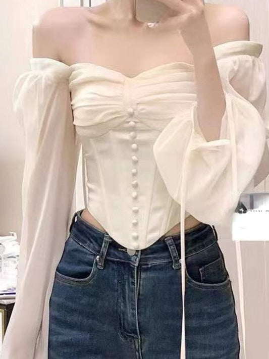 Vintage Chiffon Long Sleeve Blouse