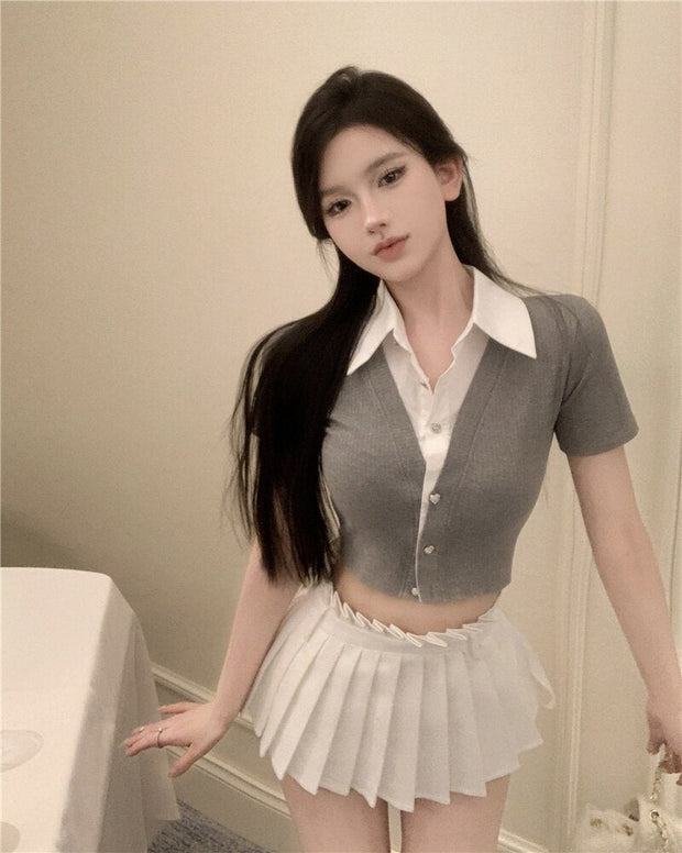 White Collar Top