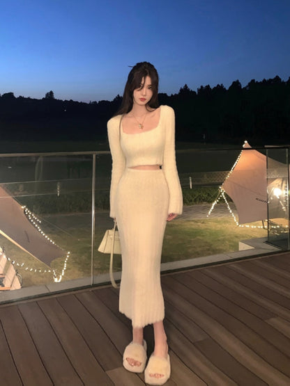 Knit Top & Skirt Fall Set