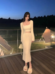 Knit Top & Skirt Fall Set