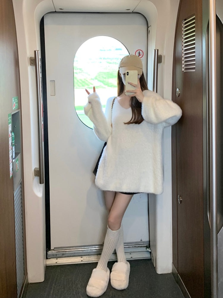 V-Neck Knitted Sweater