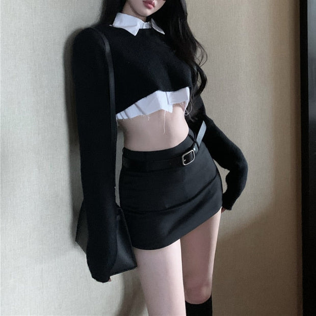 Long Sleeve Sweater & Skirt Set