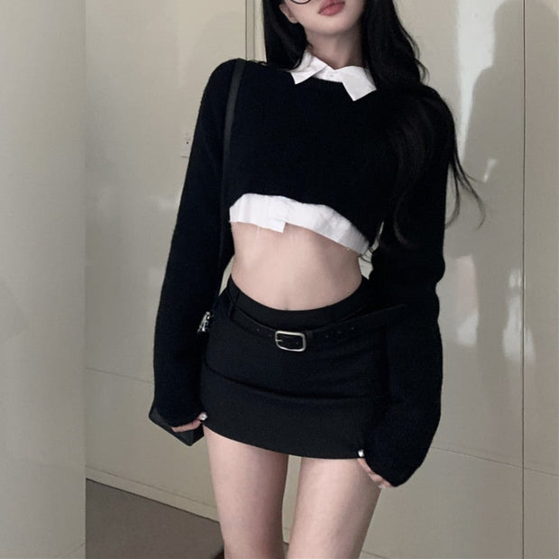 Long Sleeve Sweater & Skirt Set