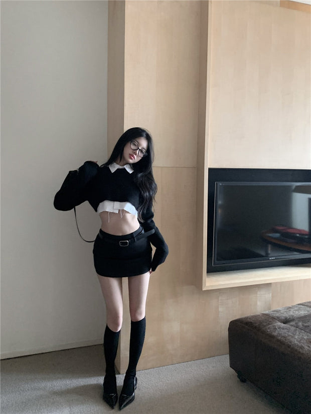 Long Sleeve Sweater & Skirt Set
