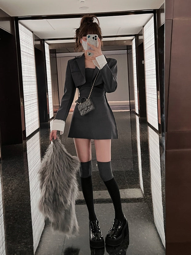 Blazer Top & Long Dress Set
