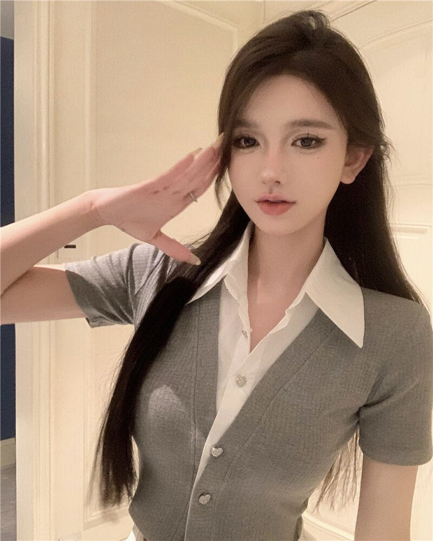 White Collar Top