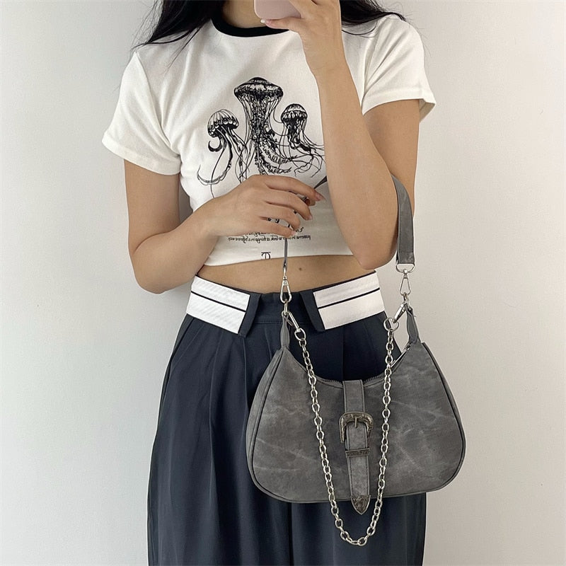 Crescent Chain Belt Purse