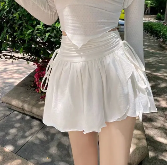 High-Waisted White Mini Skirt