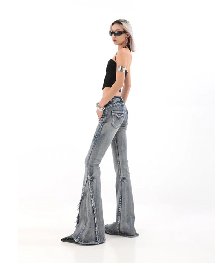 Blue Denim Bell Pants