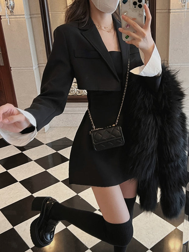 Blazer Top & Long Dress Set