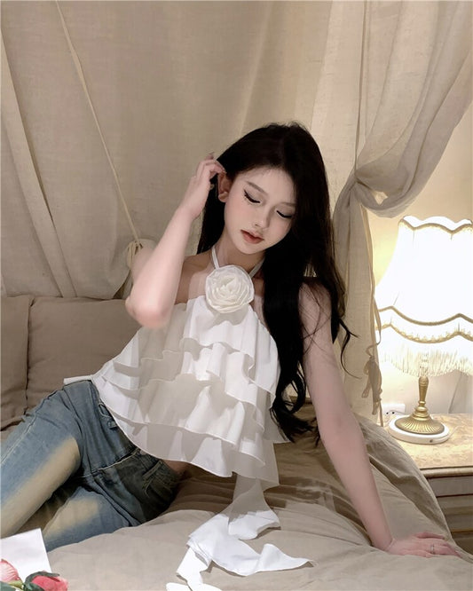 Rose Accent Tank Top