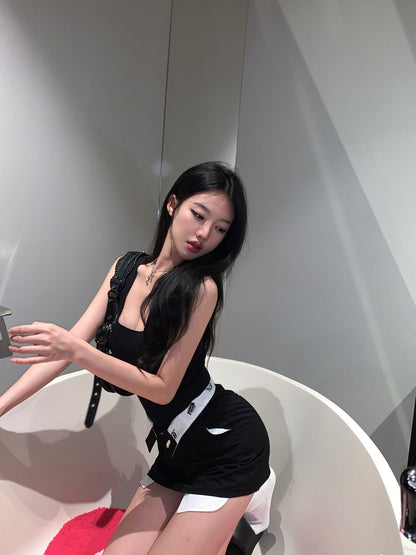 Contrast Mini Skirt