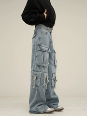 Wide-leg Multi-pocket Pants