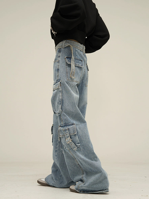 Wide-leg Multi-pocket Pants