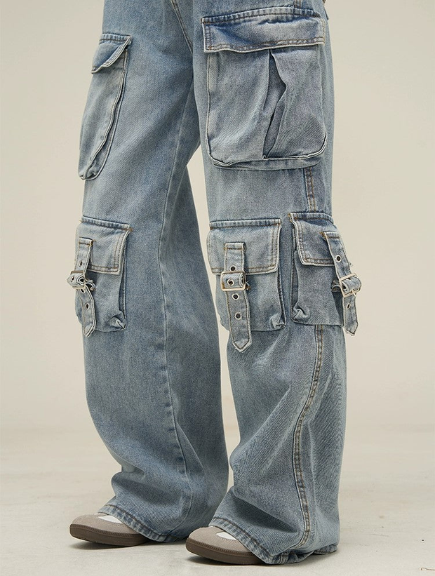 Wide-leg Multi-pocket Pants