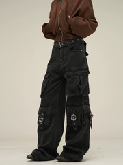 Wide-leg Multi-pocket Pants