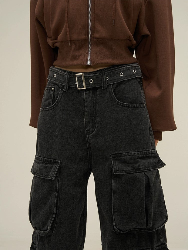 Wide-leg Multi-pocket Pants