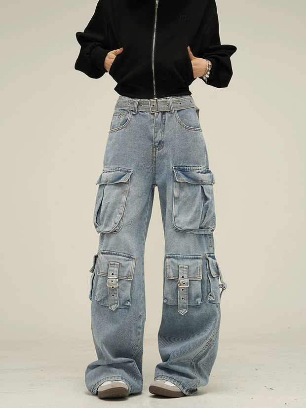 Wide-leg Multi-pocket Pants