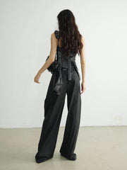 Double Waist Pants With Belt / Asymmetric Pocket Skirt - My Store