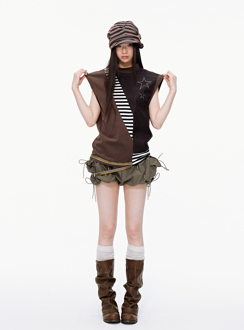 High Waist Pocket String Shorts
