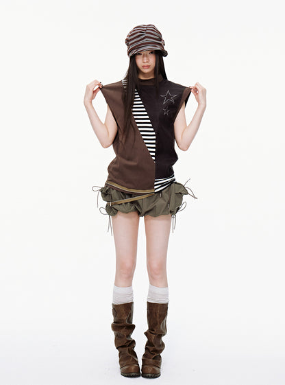 High Waist Pocket String Shorts