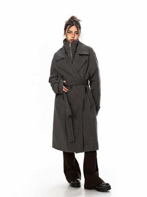 Oversized Belted Double Breasted Coat