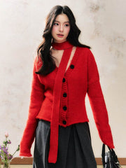 Red Knitted Cardigan - My Store