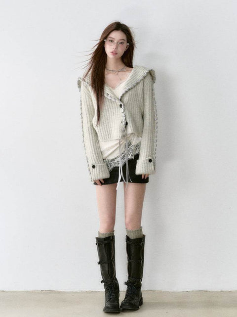 Via Pitti Alpaca Blend Knit Cardigan - My Store