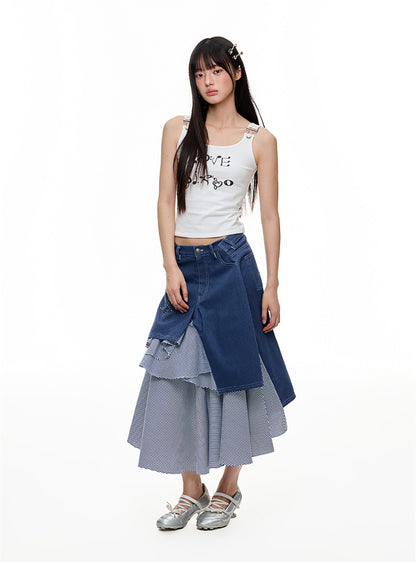 Suspender Strap Lettering Sleeveless Top