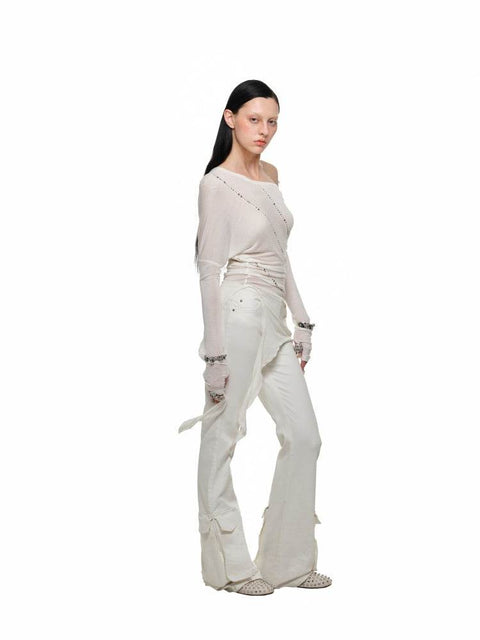 Rhinestone Flared Pants - My Store