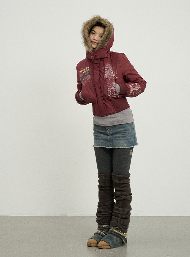 Detachable Cap Cotton Short Jacket (3color)