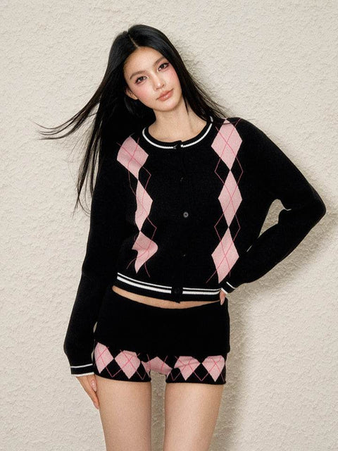 Retro Argyle Knit Crewneck - My Store